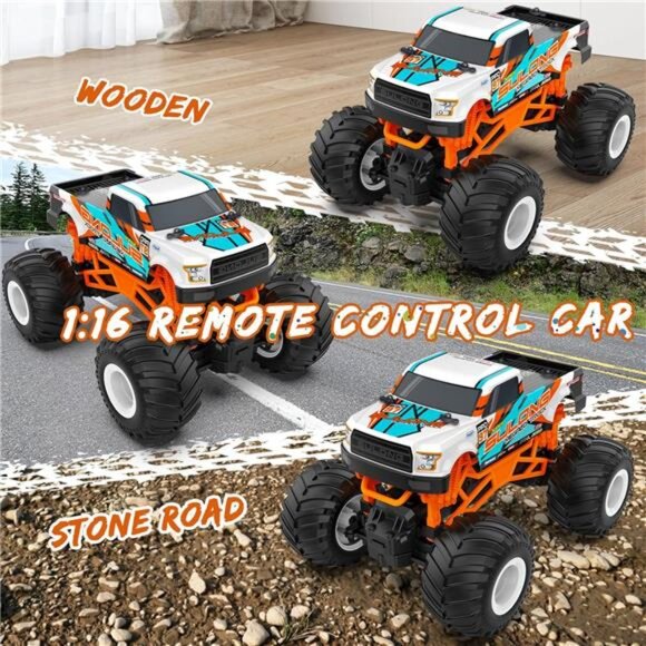 1:16 Scale RC Monster Truck - 2.4GHz All Terrain Car for Kids 4-12, 20 Km/h Off - Picture 2 of 7